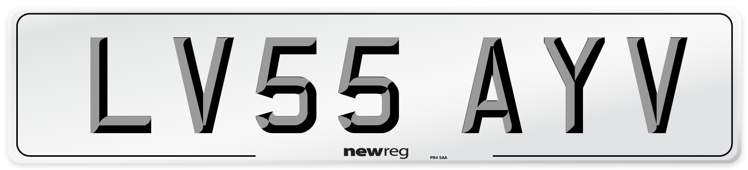 LV55 AYV Number Plate from New Reg